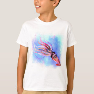 Färgfull bläckfisksimming T-Shirt