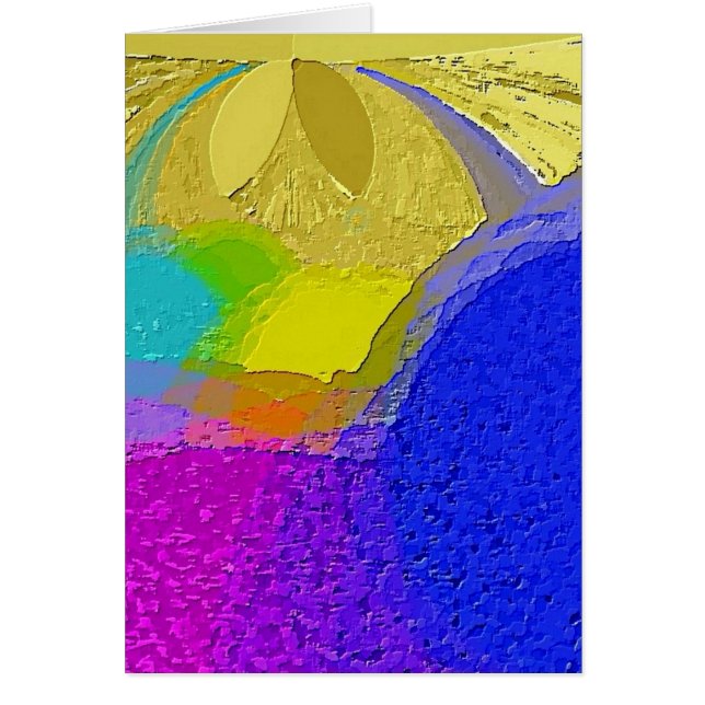 "Färgfull blandning av Struktur", tomt kort med ku (Framsidan)