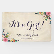 Färgfull blomma Banner för babyskor stor