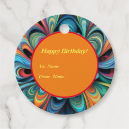 Färgfull blomma Boho Gåvor Etiketter