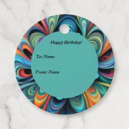 Färgfull blomma Boho Gåvor Etiketter