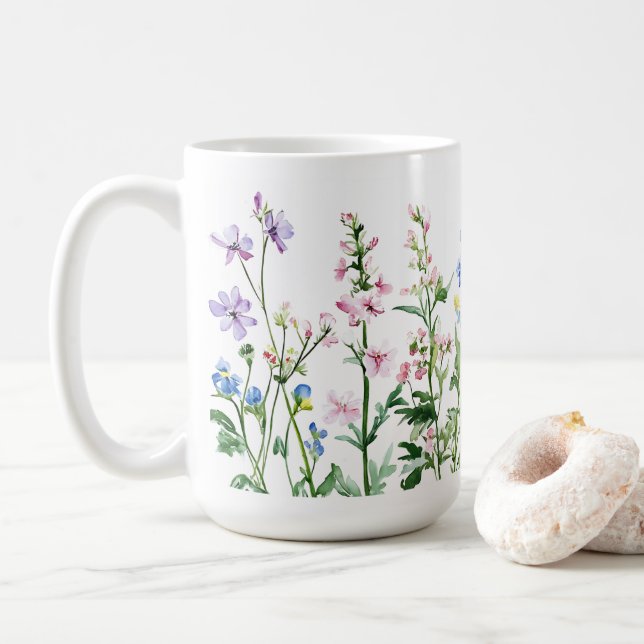 Färgfull blomma Gift Idea 🌸 kaffe mugg 15 oz (Med munk)
