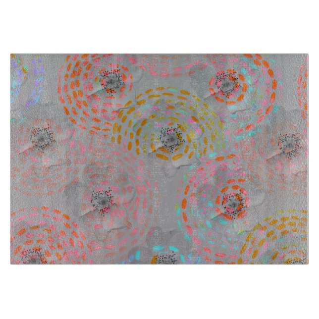 Färgfull blomma mönster med prickat grafiskt linje (Framsidan)