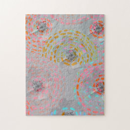 Färgfull blomma mönster med prickat grafiskt linje pussel