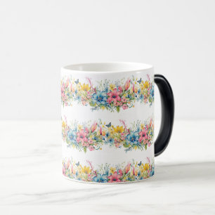 Färgfull Blommar Garden - Blommigt Paradise Magisk Mugg
