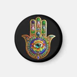 Färgfull blommiga Petalturkos tredje Öga Hamsa Magnet