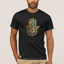 Färgfull blommiga Petalturkos tredje Öga Hamsa T Shirt