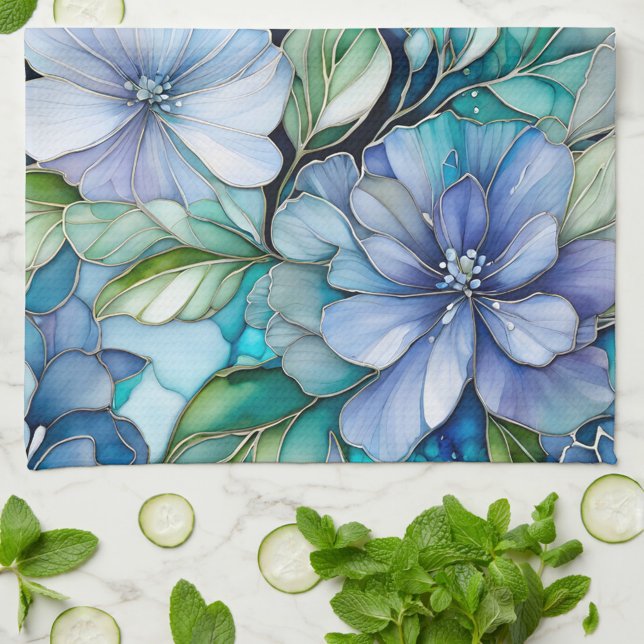 Färgfull Blommigt Bläck Art Kitchen Towel Kökshandduk (Skapare uppladdad)