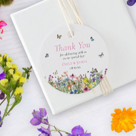 Färgfull Blommigt Bröllop Gåvor Etiketter