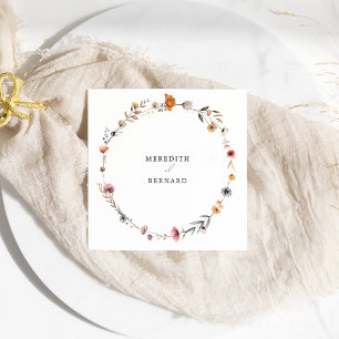 Färgfull Blommigt Bröllop Pappersservett