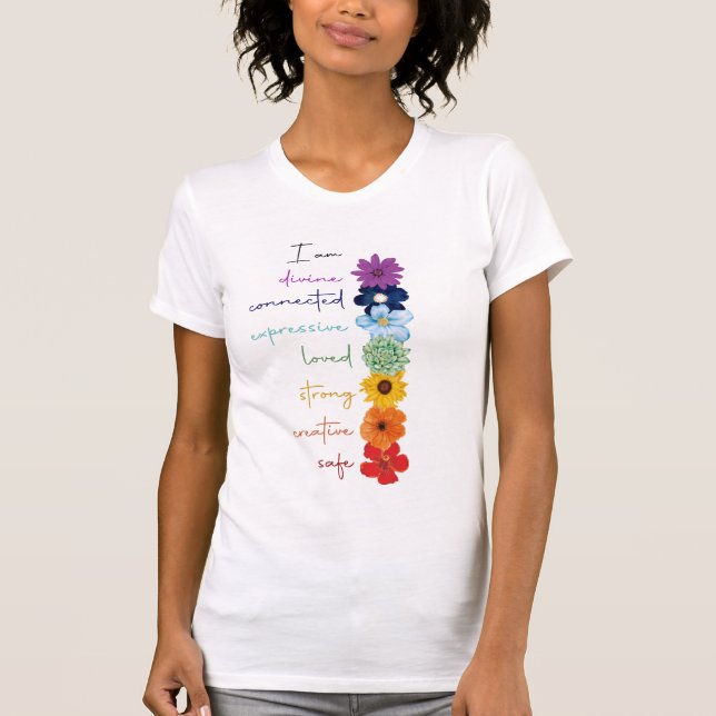 Färgfull Blommigt Chakra T-shirt (Framsida)