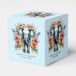 Färgfull Blommigt Elephant Presentaskar
