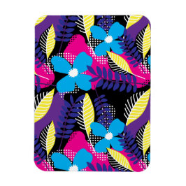 Färgfull Blommigt för Chic & Dot Mönster med Löv Magnet