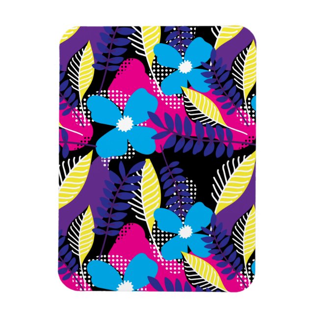 Färgfull Blommigt för Chic & Dot Mönster med Löv Magnet (Vertikal)