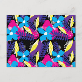 Färgfull Blommigt för Chic & Dot Mönster med Löv P Vykort