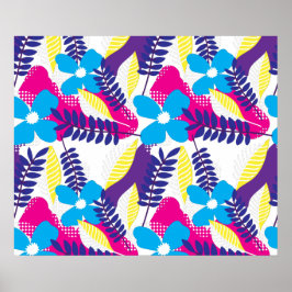 Färgfull Blommigt för Chic & Dot Mönster med Löv Poster