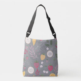 "Färgfull Blommigt Fruit Mönster Tote Bag" Axelväska