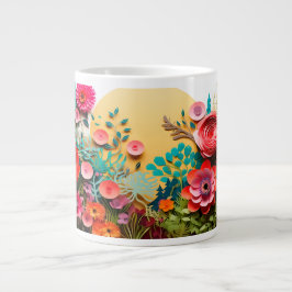 "Färgfull Blommigt Garden Coffee Mugg" Jumbo Mugg