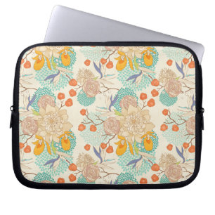Färgfull Blommigt Garden Mönster Laptop Fodral