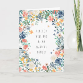 Färgfull Blommigt kommer du att bli min hedersson Kort