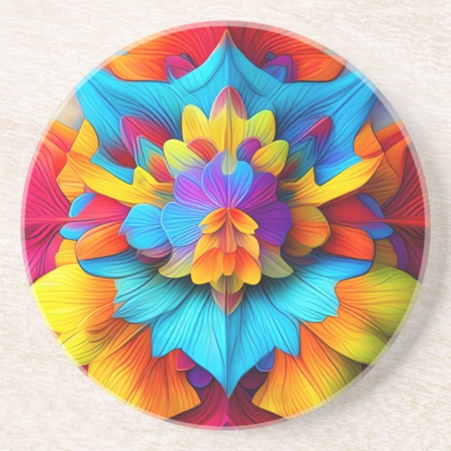 Färgfull Blommigt Mandala Design-56756 Underlägg (Framsidan)