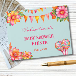 Färgfull Blommigt Mexikansk fiesta Baby Shower Gästböcker