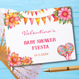 Färgfull Blommigt Mexikansk fiesta Baby Shower Gästböcker