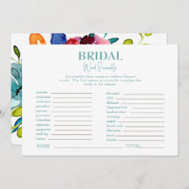 Färgfull Blommigt Möhippa Ord-bildspel Inbjudningar