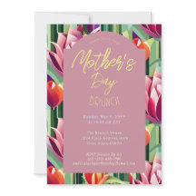 Färgfull Blommigt Mor Dag Brunch Mauve Rosa