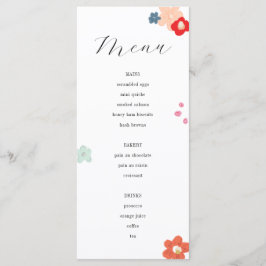 Färgfull Blommigt Mors dag Brunch Menu Meny