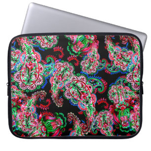 Färgfull blommigt på paisley pa laptop fodral