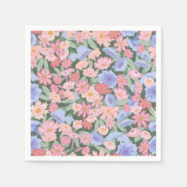 Färgfull blommigt pappersservett