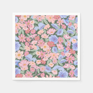 Färgfull blommigt pappersservett