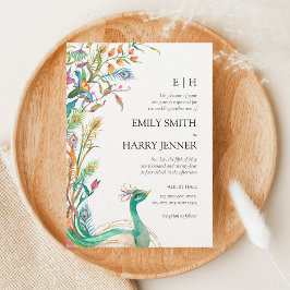 Färgfull Blommigt Peacock Chinoiserie Garden Weddi