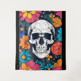 Färgfull, Blommigt Skull Art