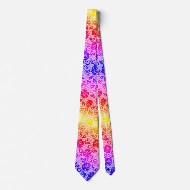 Färgfull Blommigt Snöre Neck Tie Slips (Framsida)