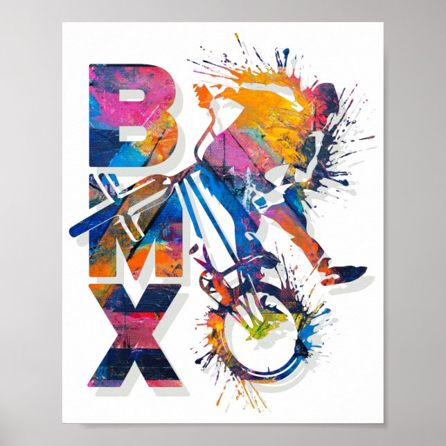 Färgfull Bmx Bike | BMX-Poster Poster (Framsidan)