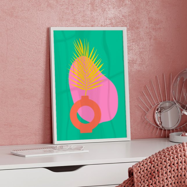 Färgfull Boho-Abstrakt Botaniska former i Grönt Poster (Skapare uppladdad)