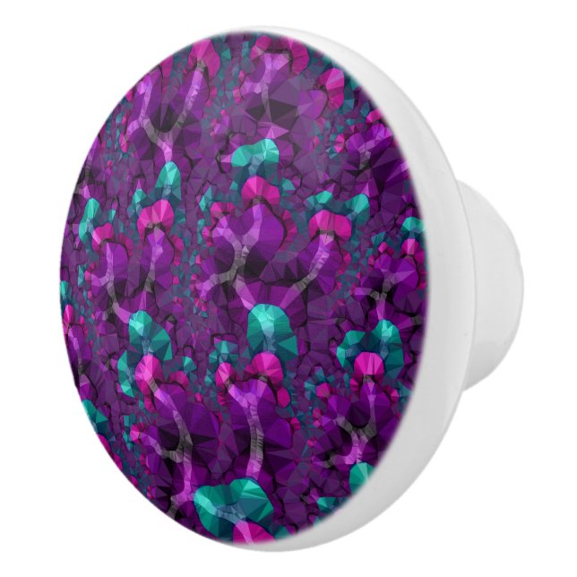 Färgfull Boho Hippie Jewel Tone Low Poly Fractal Knopp (Höger)