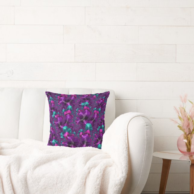 Färgfull Boho Hippie Jewel Tone Low Poly Fractal Kudde (Soffa)