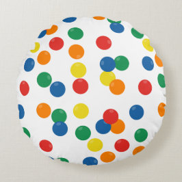 Färgfull Boll Mönster Rund Kudde