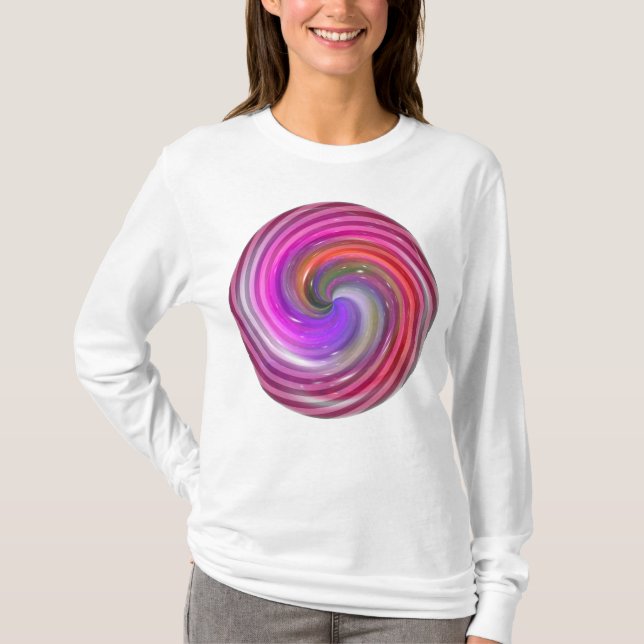Färgfull Boll Swirl Tee Shirt (Framsida)