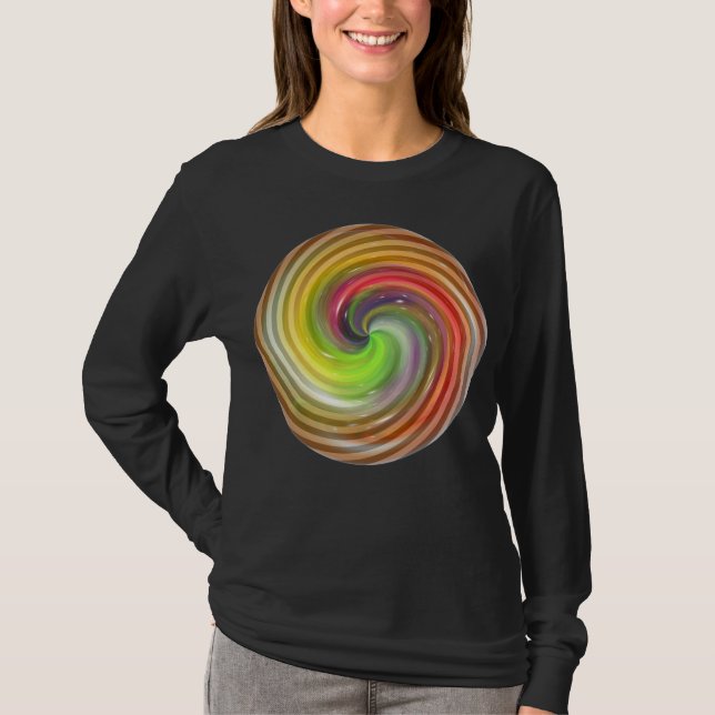 Färgfull Boll Swirl Tee Shirt (Framsida)