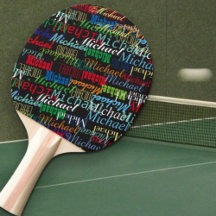 Färgfull Bord_Tennis-spelarens anpassningsbar namn
