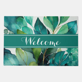 Färgfull botanisk välkomstdoormat