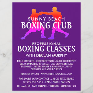 Färgfull Boxing Match, Boxing Class Advert Flyer