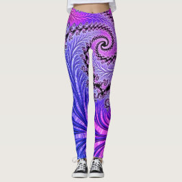 Färgfull brant judisk tonårad Funky Spiral Fractal Leggings