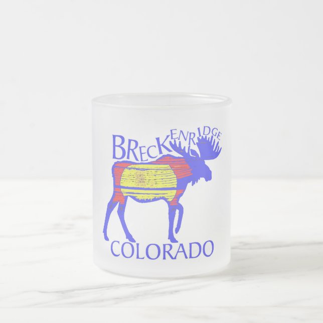 Färgfull Breckenridge Colorado moose frosted mugg (Center)