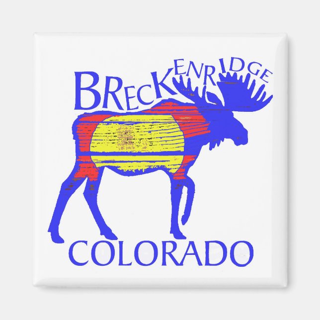 Färgfull Breckenridge Colorado moose magnet (Framsidan)