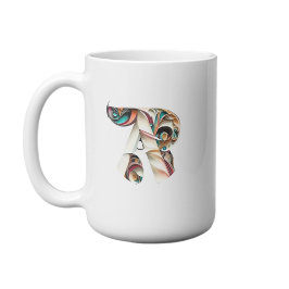 Färgfull Brev R Personlig mugg